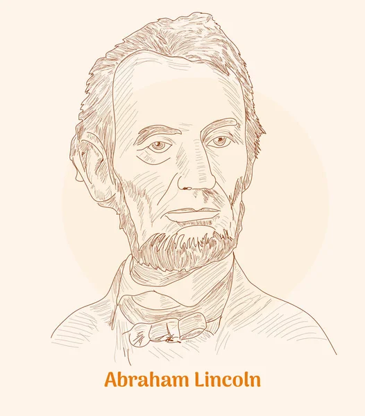 Abraham Lincoln Portrait Hand Drawing Vector Illustration — Vector de stock
