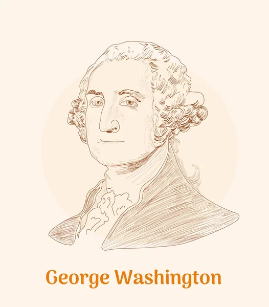 George Washington Hand Drawing Vector Illustration — Vector de stock