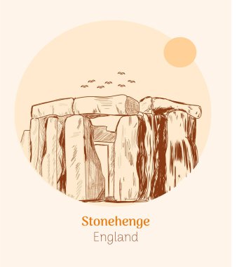 Stonehenge england hand drawing vector illustration