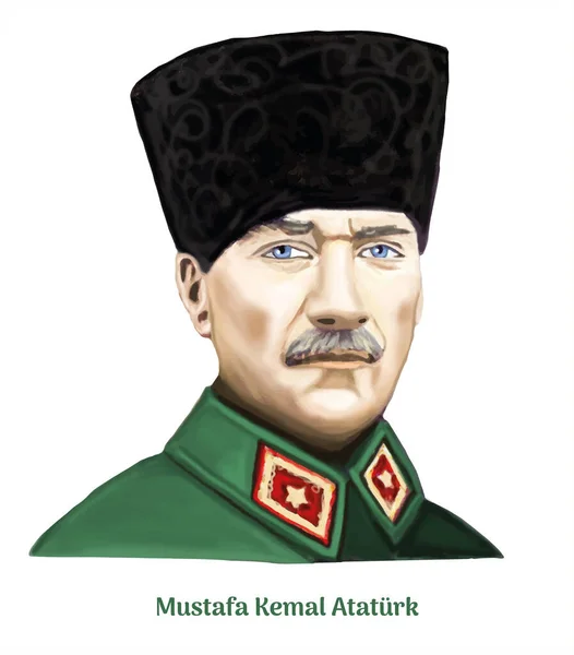 Mustafa Kemal Ataturk Hand Drawing Vector Illustration — 图库矢量图片