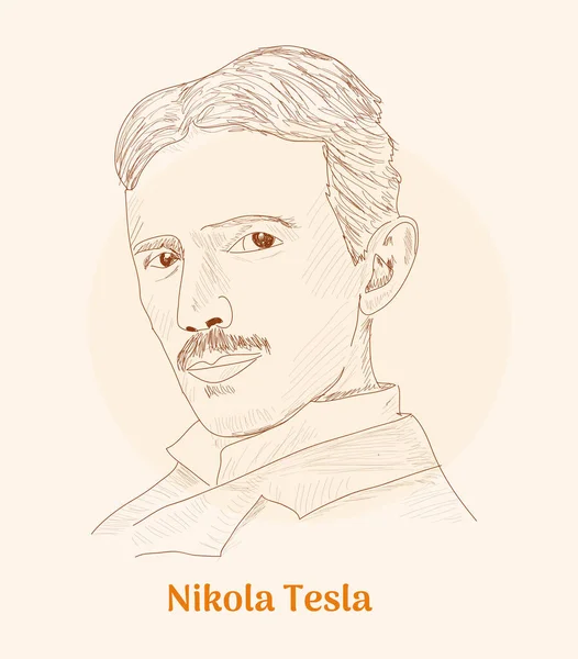Nikola Tesla Hand Drawing Vector Illustration Royalty Free Stock Illustrations
