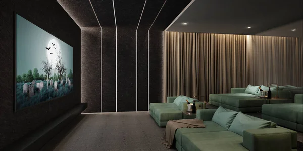 Lusso Home Theater Room Rendering — Foto Stock