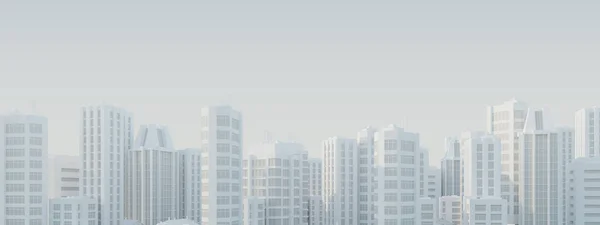 Urban View White Skyscrapers City Background Concept Rendering — Stock Photo, Image