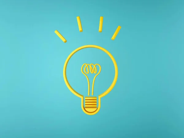 Idea Light Bulb Blue Background Rendering — Stock Photo, Image