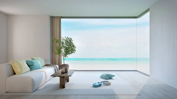 Minimal Style Modern Living Room Sea View Rendering — Photo