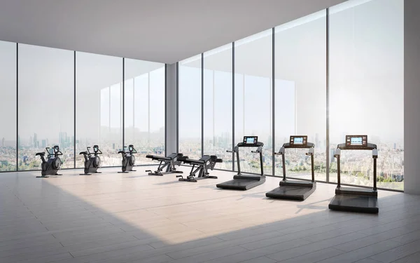 Gym Fitness City View Rendering — 스톡 사진