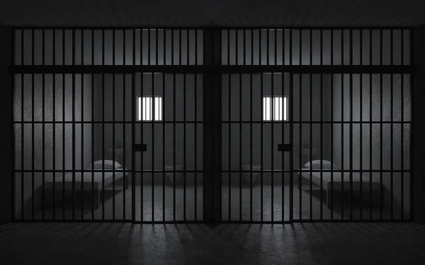 Prison cell with light from the window.3d rendering