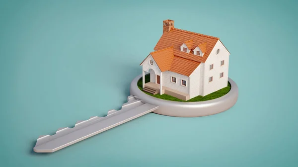 House Key Concept Real Estate Property Rendering — ストック写真