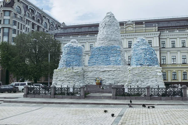 Protective Structures City Kyiv Russia War Ukraine Preservation Architectural Monuments — Fotografia de Stock