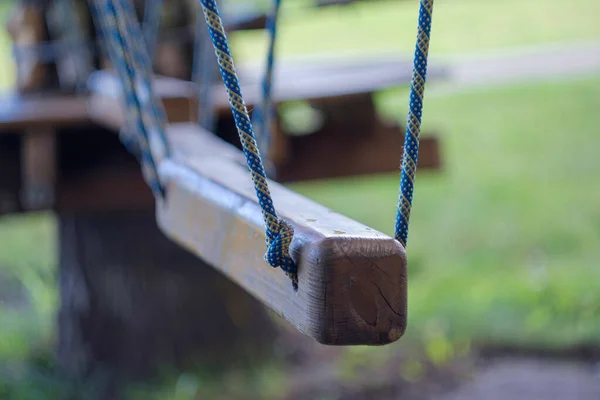 Bridges Ropes Ladders Adventure Park Designed Beginners Tall Trees Adventure — Fotografia de Stock