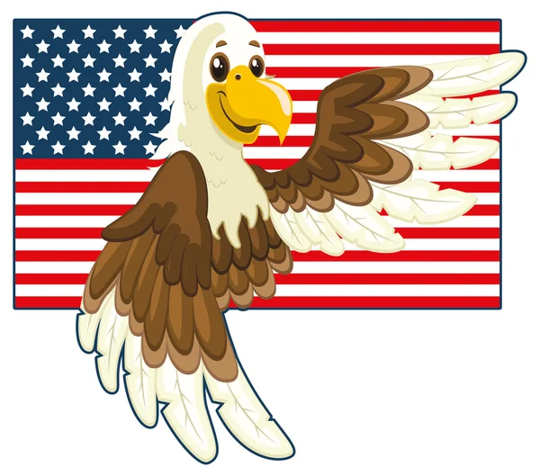 USA flag and eagle — Stock Vector