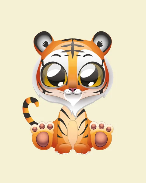 Tigre mignon — Image vectorielle