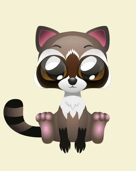 Cute Raccoon — Stock Vector