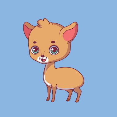 Renkli arka planda bir çizgi film çizimi chevrotain (daha az geyik faresi)