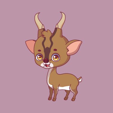 Renkli arka planda bir çizgi film çizimi munçak (havlayan geyik)