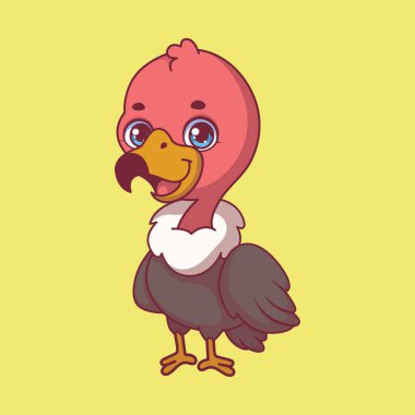 Renkli arka planda bir karikatür akbabası canlandırması