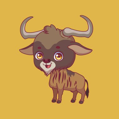 Renkli arka planda bir Afrika antilobu çizimi