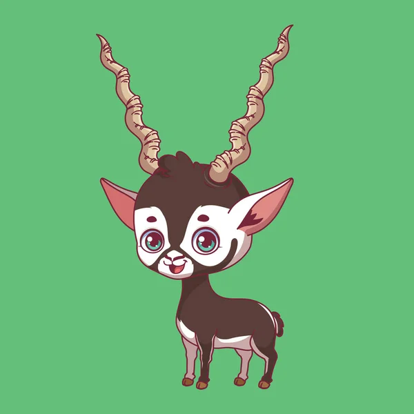 Illustration Blackbuck Dessin Animé Sur Fond Coloré — Image vectorielle