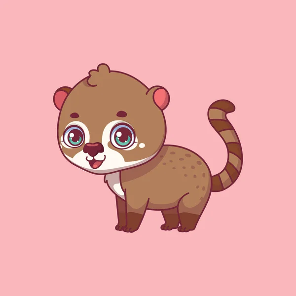 Illustration Cartoon Coati Colorful Background — Image vectorielle