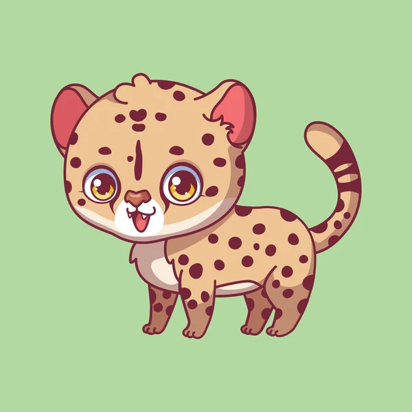 Illustration Cartoon Cheetah Colorful Background — Vettoriale Stock