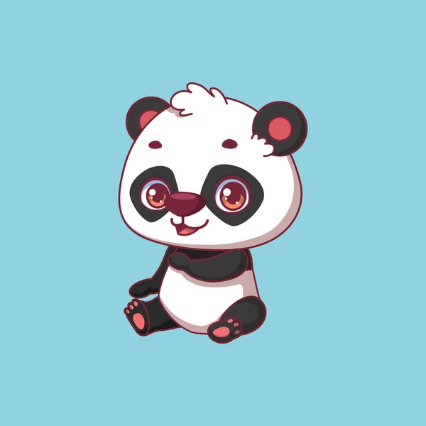 Ilustracja Kreskówkowego Misia Panda Kolorowym Tle — Wektor stockowy