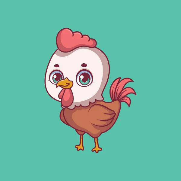 Illustration Cartoon Rooster Colorful Background — Vetor de Stock