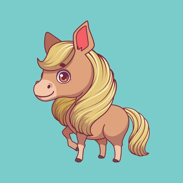 Illustration Cartoon Horse Colorful Background — Stockový vektor