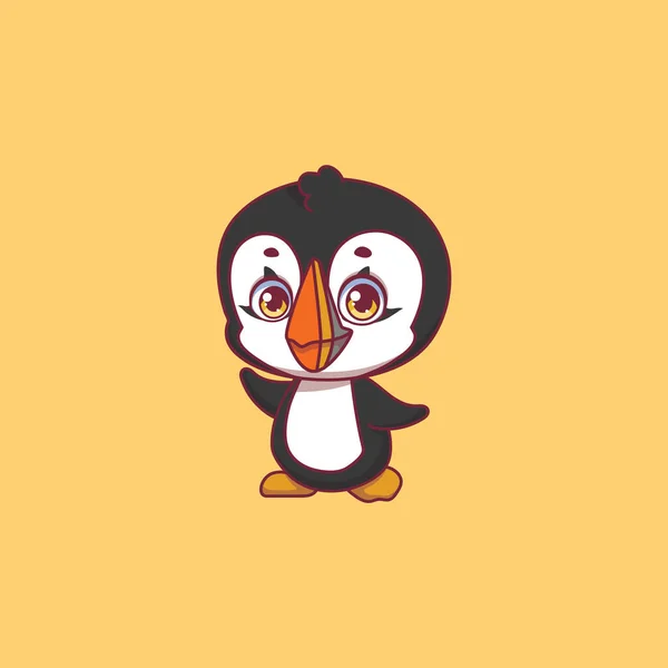 Illustration Cartoon Puffin Colorful Background — Wektor stockowy