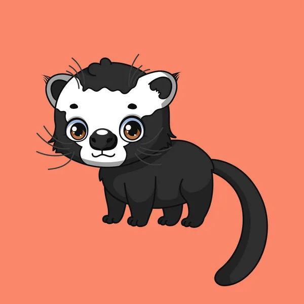 Illustration Binturong Dessin Animé Sur Fond Coloré — Image vectorielle