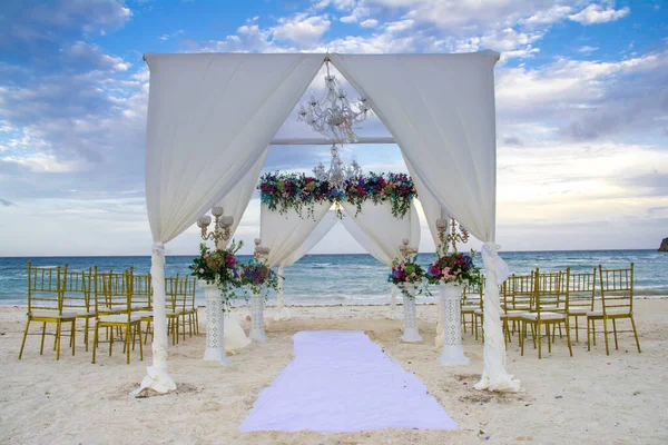 Tiffany Chairs Outdoor Wedding Ceremony Beach Boracay Royalty Free Stock Images