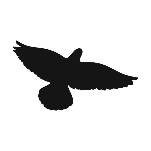 Vogel in vlucht in silhouetstijl op een witte achtergrond. Vectorillustratie. — Stockvector