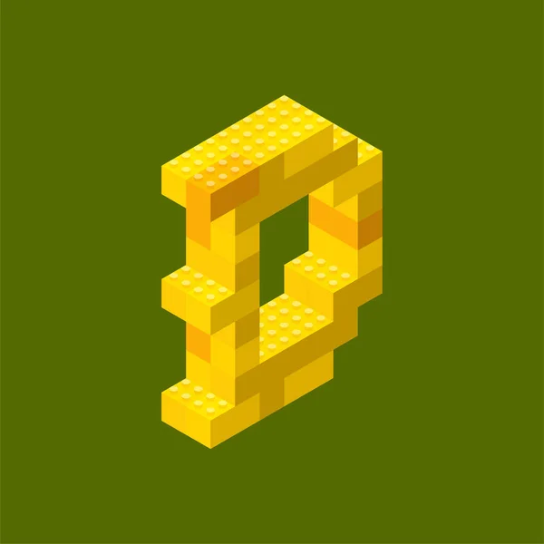 Ikona Monety Dogecoin Złożona Żółtych Plastikowych Klocków Zielonym Tle Stylu — Wektor stockowy