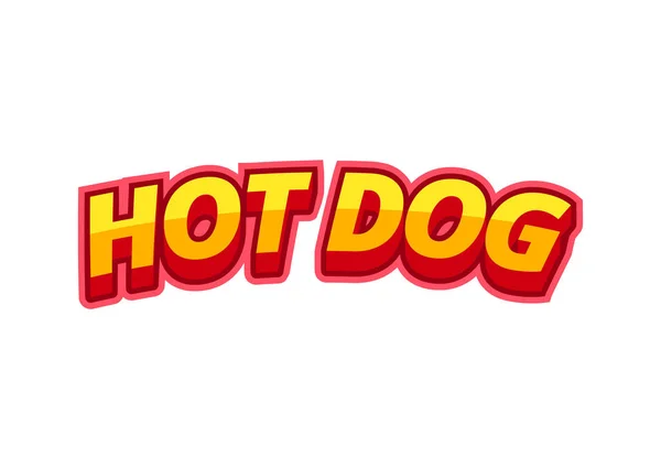 Inscription hotdog en style pop-art sur fond blanc à partir de lettres multicolores. Pour la décoration et l'impression de menu monstre. Illustration vectorielle. — Image vectorielle