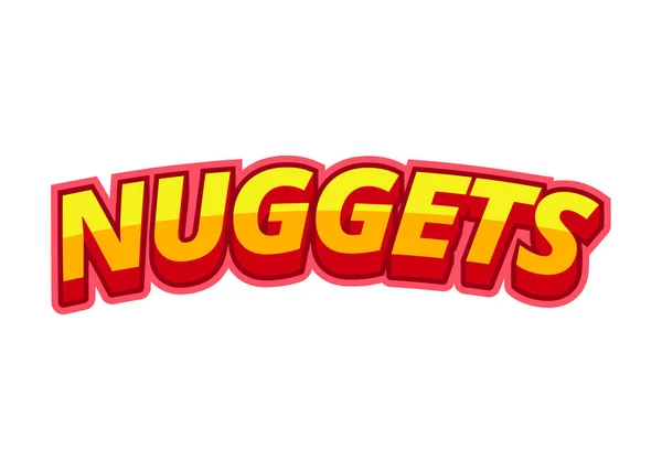 Nuggets lettrage multicolore dans le style pop art pour l'impression et la décoration monstre menu. Illustration vectorielle. — Image vectorielle