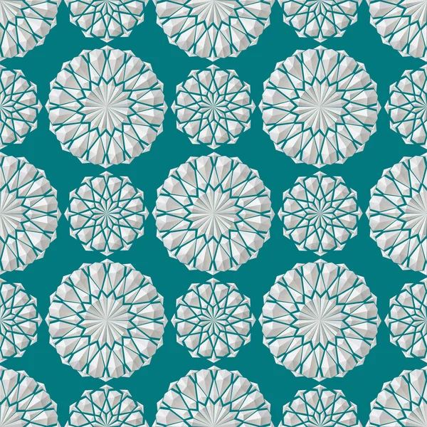 Pattern of crystal flowers on a turquoise background for printing and decoration.Vector illustration. — Stockový vektor