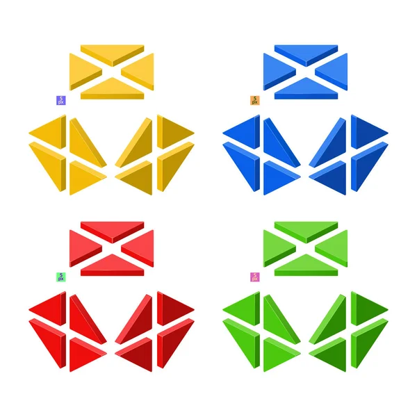 Élément Plastique Triangulaire Pour Constructeur Style Isométrique Pour Jeux Occasionnels — Image vectorielle