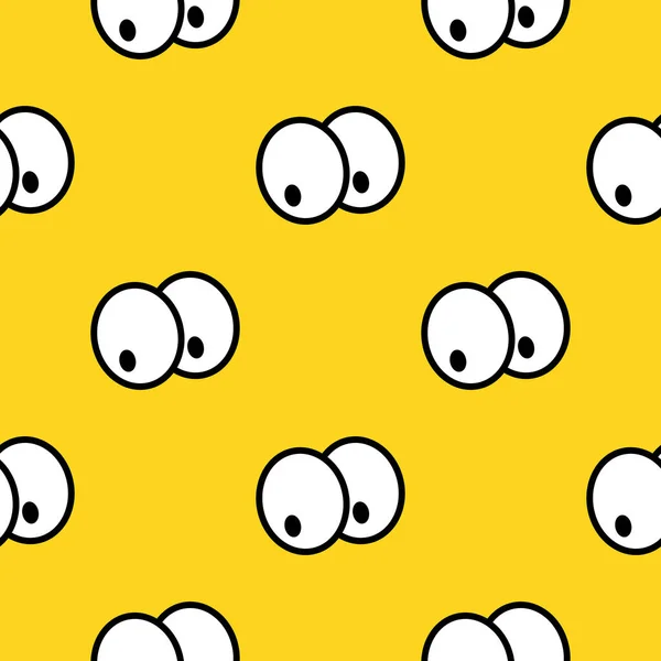 Um padrão de olhos em um fundo amarelo no estilo de pop art para impressão e design. Ilustração vetorial. — Vetor de Stock