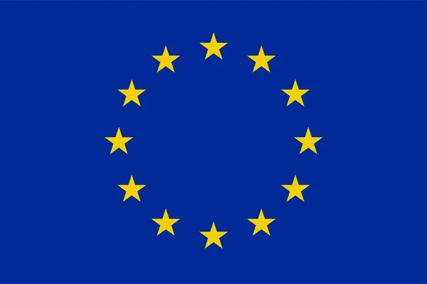 Bandiera UE in stile piatto per stampa e design.Illustrazione vettoriale. — Vettoriale Stock