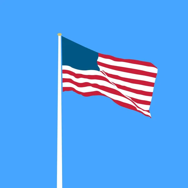 Usa Flag Blue Sky Background Cartoon Style Print Design Vector — Stock Vector