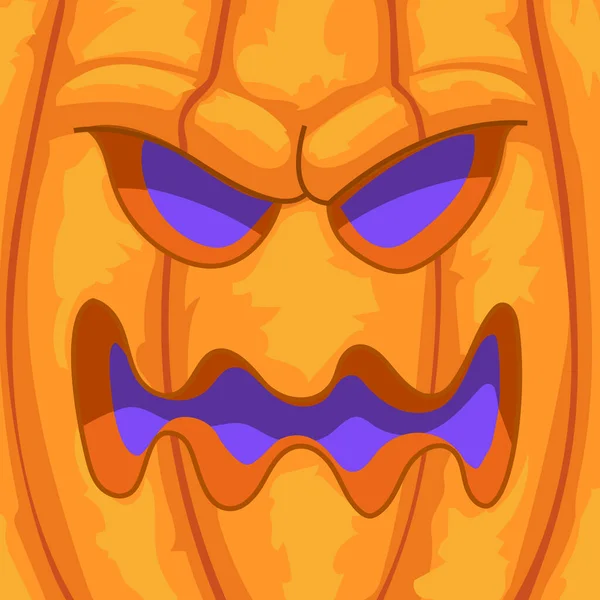 Idea Máscara Calabaza Halloween Estilo Dibujos Animados Para Imprimir Diseñar — Vector de stock