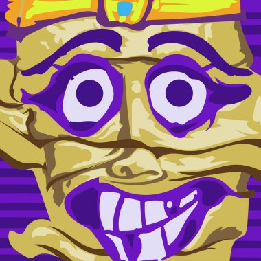 Cadılar Bayramı renkli mumya maskesi basım ve tasarım için düz stil..