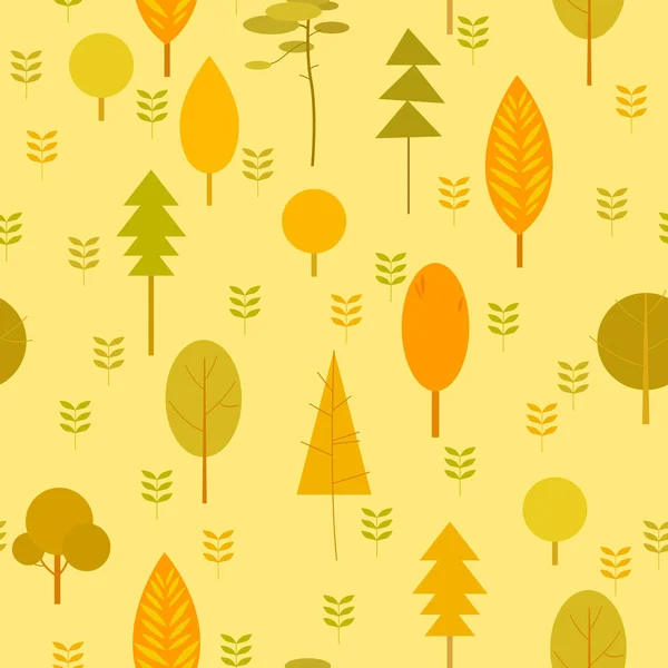 Podzimní Vzor Stromů Kresleném Stylu Pro Tisk Dekoraci Vektorové Kliparty — Stockový vektor