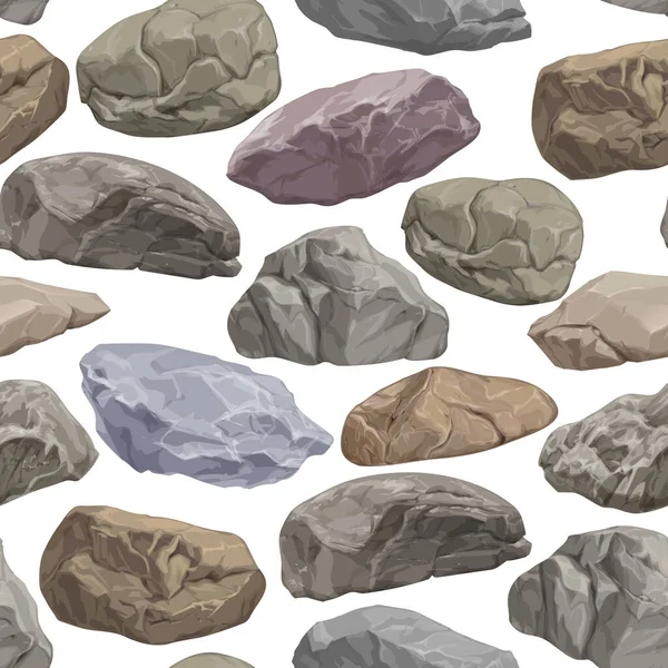 Patrón Piedras Realistas Sobre Fondo Blanco Para Impresión Diseño Clipart — Vector de stock