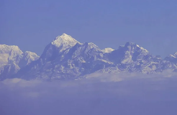 Χιονισμένο Himalaya Και Όρος Pandim Από Lepcha Jagat Κοντά Darjeeling — Φωτογραφία Αρχείου