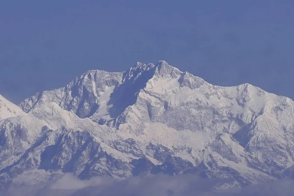 Μαγευτική Θέα Του Βουνού Kangchenjunga Υψηλότερη Κορυφή Του Κόσμου Από — Φωτογραφία Αρχείου