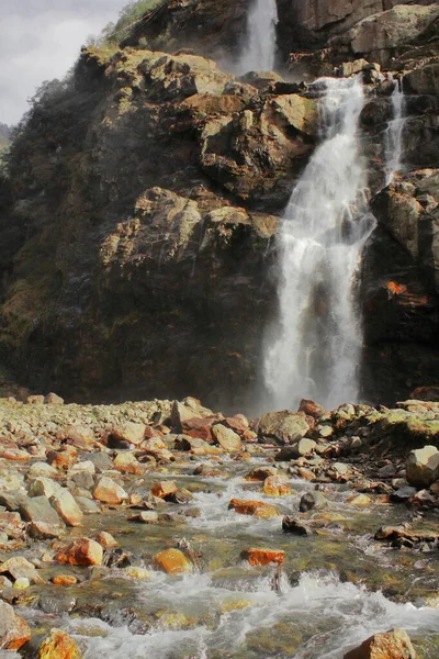 Cachoeira Nuranang Cênica Jang Cai Atração Turística Popular Tawang Arunachal — Fotografia de Stock