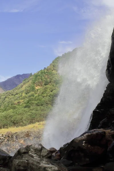 Cachoeira Nuranang Cênica Jang Cai Atração Turística Popular Tawang Arunachal — Fotografia de Stock