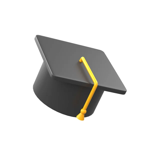 Icono Una Gorra Graduación Sobre Fondo Blanco Iconos Educativos Renderizado —  Fotos de Stock