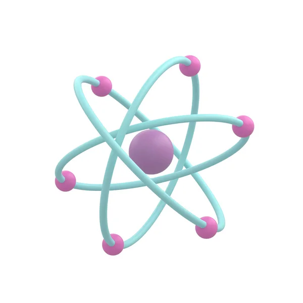 Renderowanie Ikony Atomu Ikona Nauki Ikona Edukacji Renderowanie Ilustracja — Zdjęcie stockowe
