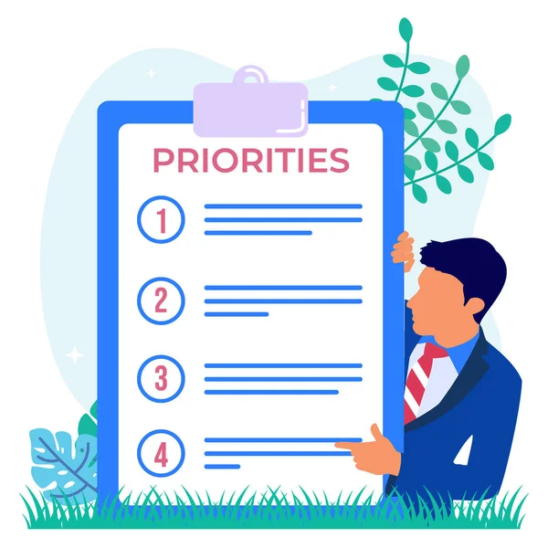 Priority Concept Vector Illustration Important Agenda Doing Planning Work Management — Stock Vector
